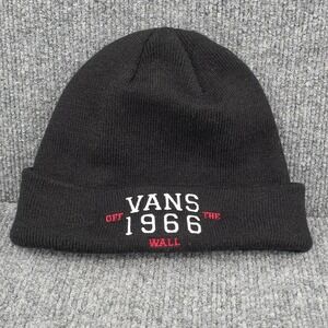 Vans Beanie Hat Black Knit Cuffed 1966 Off The Wall Skate One Size Mens